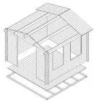 Garden Log Cabin Nora B 8,5m² / 40mm / 3,2 x 3,2 m
