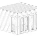 Small Garden Office Olivia / 44mm / 14m² / 3.8 x 3.8 m