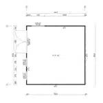 Small Garden Office Olivia / 44mm / 14m² / 3.8 x 3.8 m