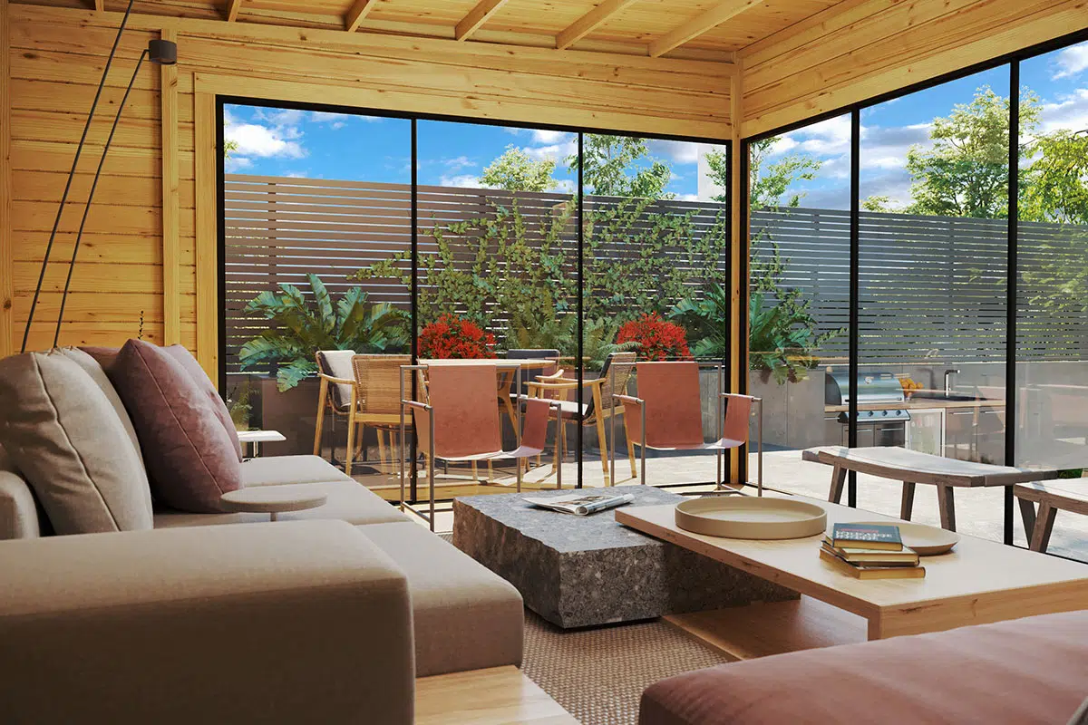 Modern garden room interior