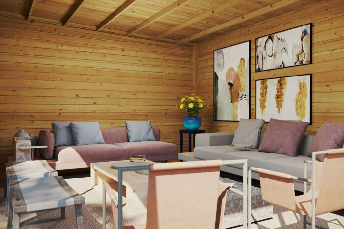 Modern garden room inside view