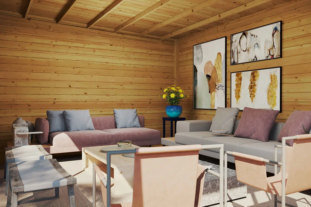 Modern garden room inside view