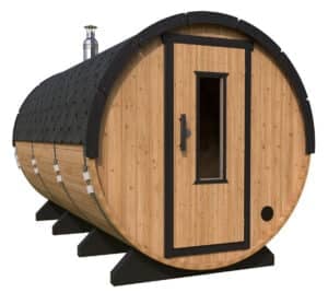 Barrel sauna door - Half glass lockable without frames