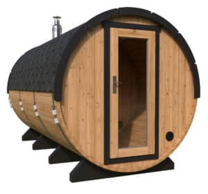 Barrel sauna door - Full glass wooden lockable