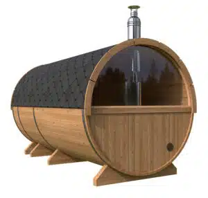 Barrel sauna - half moon glass