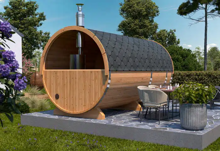 Large Barrel Sauna With Terrace