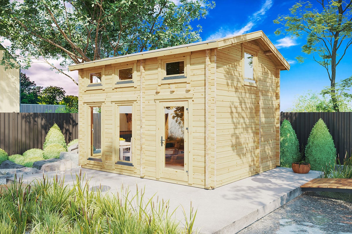 Garden Log Cabin with Loft Bruno-1 26m² | 5x4 m | 70mm | Summer House 24