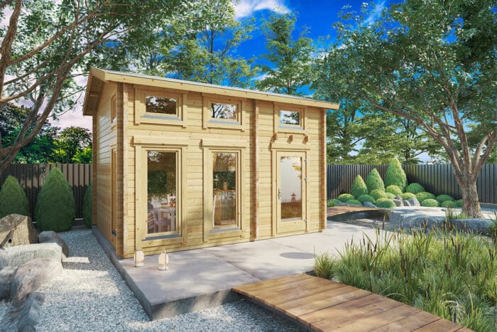 Garden Log Cabin with Loft  Bruno-1 26m² | 5x4 m | 70mm