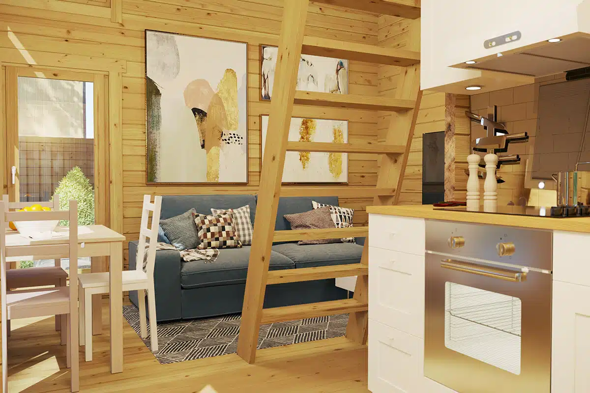 Garden Room with Loft Bruno 1 26m2 / 5 x 4 m / 70mm