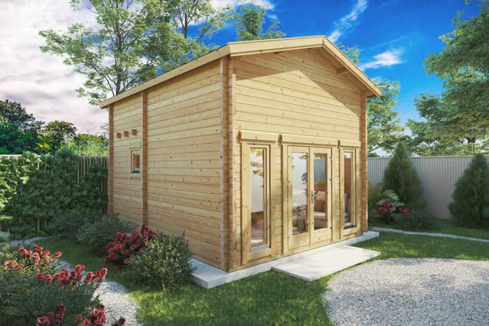 Garden Log Cabin with Loft Bruno-2 26m² | 5 x 4 m | 70mm