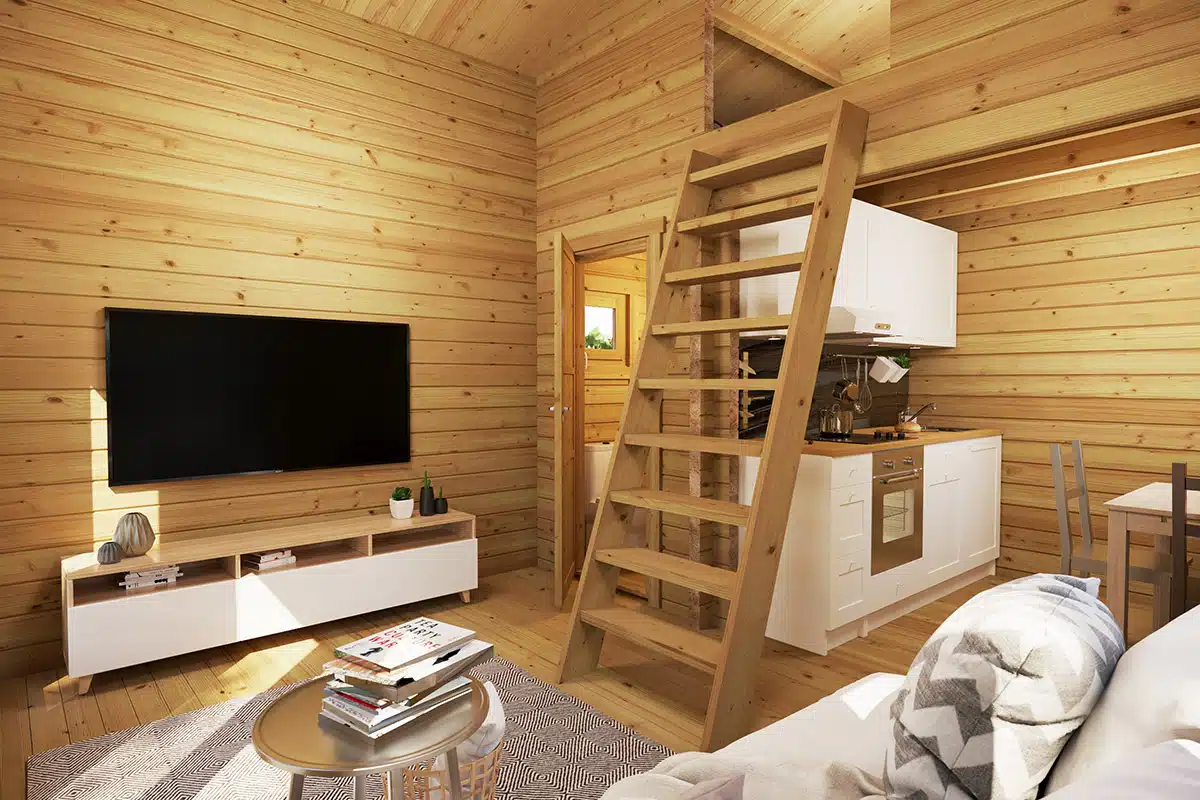 Garden Room with Loft Bruno 2 / 26m2 / 5 x 4 m / 70mm