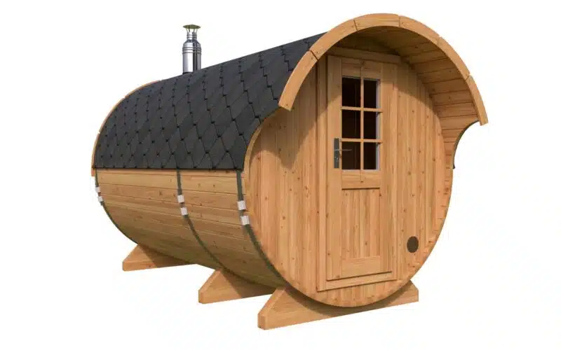 Barrel Sauna With Canopy (Overhang)