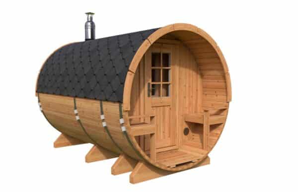 Barrel sauna with terrace