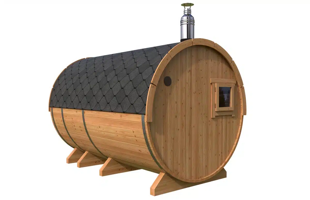 Barrel sauna with terrace