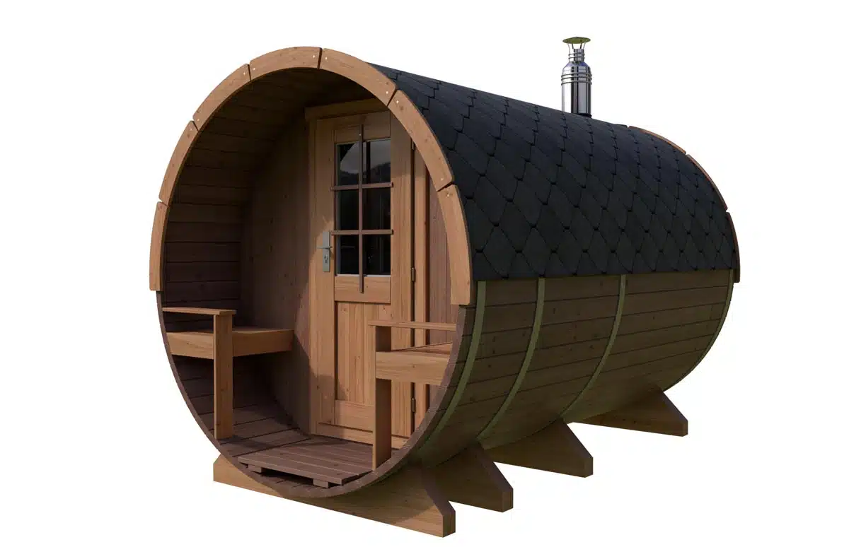 Barrel sauna with terrace thermo