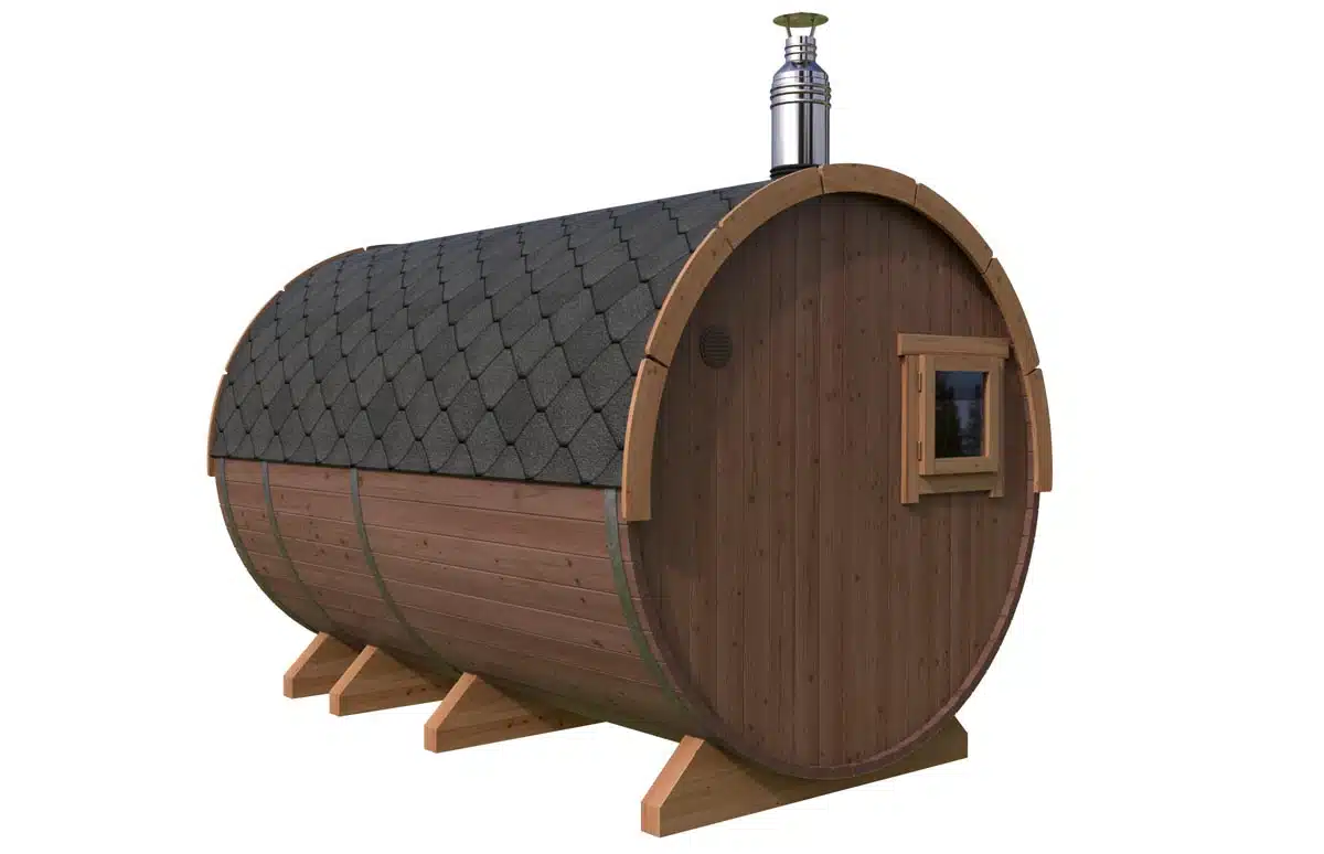 Barrel sauna with terrace thermo