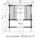 Outdoor Sauna Cabin Kirkenes 8m² | 70mm | 3.2 x 3.2 m