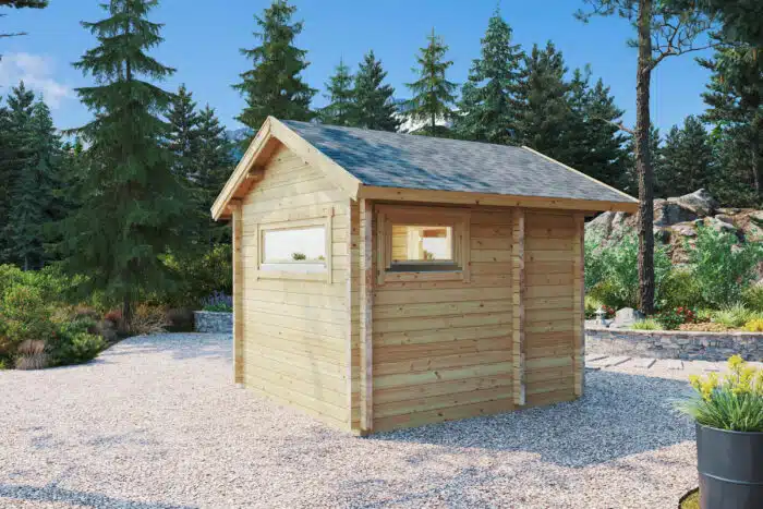 Outdoor Sauna Cabin Kirkenes 8m² | 70mm | 3.2 x 3.2 m