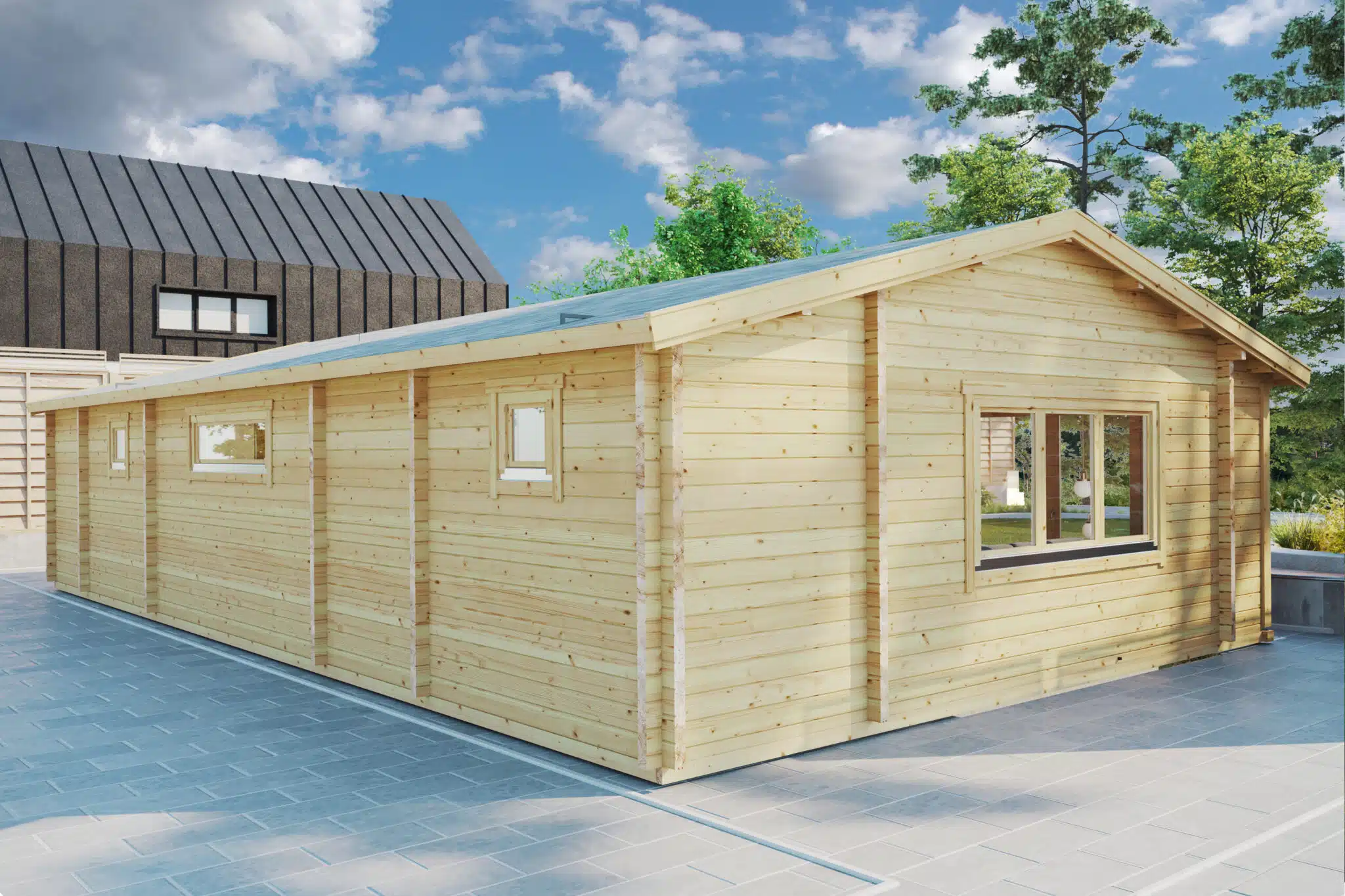 Log Cabin with Two Bedrooms Holiday S2 / 70 mm / 12 x 6 m / 70m2