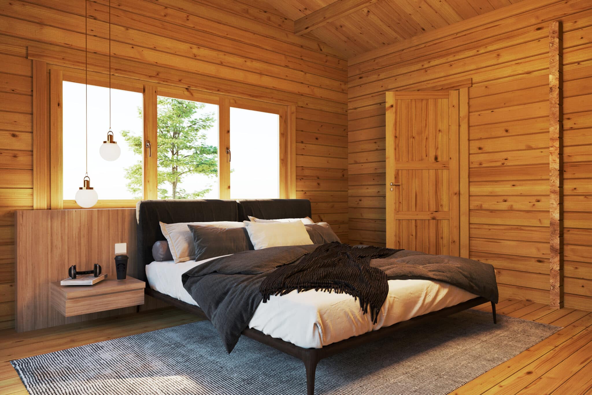 Log Cabin with Two Bedrooms Holiday S2 / 70 mm / 12 x 6 m / 70m2