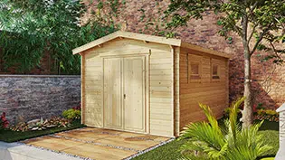 Wooden shed in the garden
