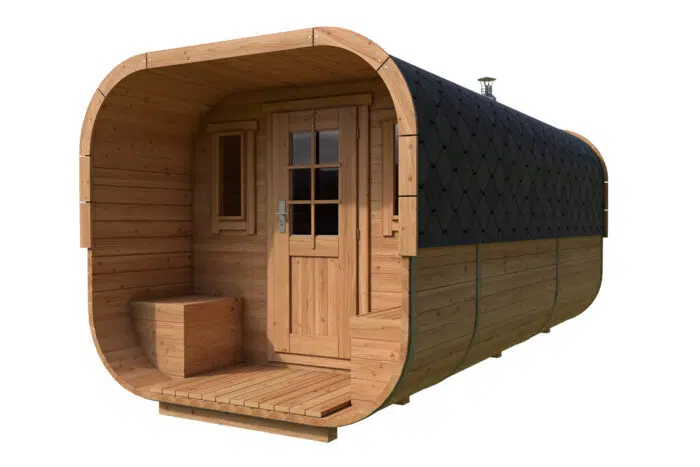 Large Contemporary Barrel Sauna Deluxe