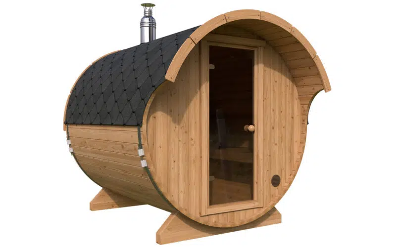 Small Barrel Sauna with Canopy