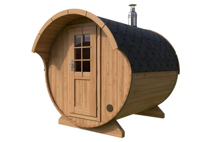 Small Barrel Sauna with Canopy