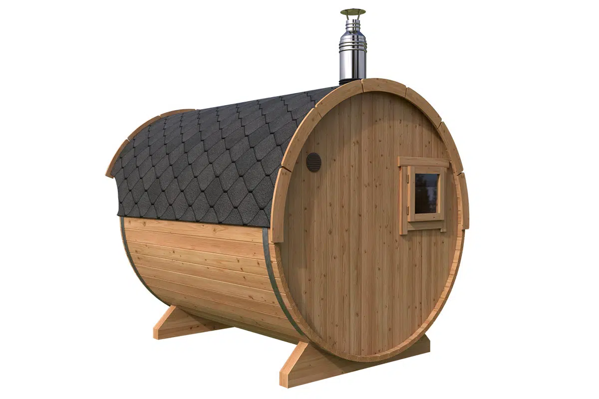 Small Barrel Sauna with Canopy | TG014