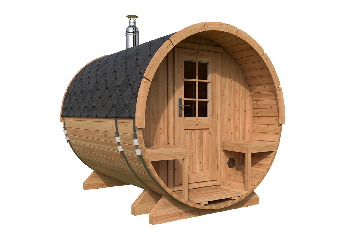 Small Barrel Sauna with Terrace | TG015