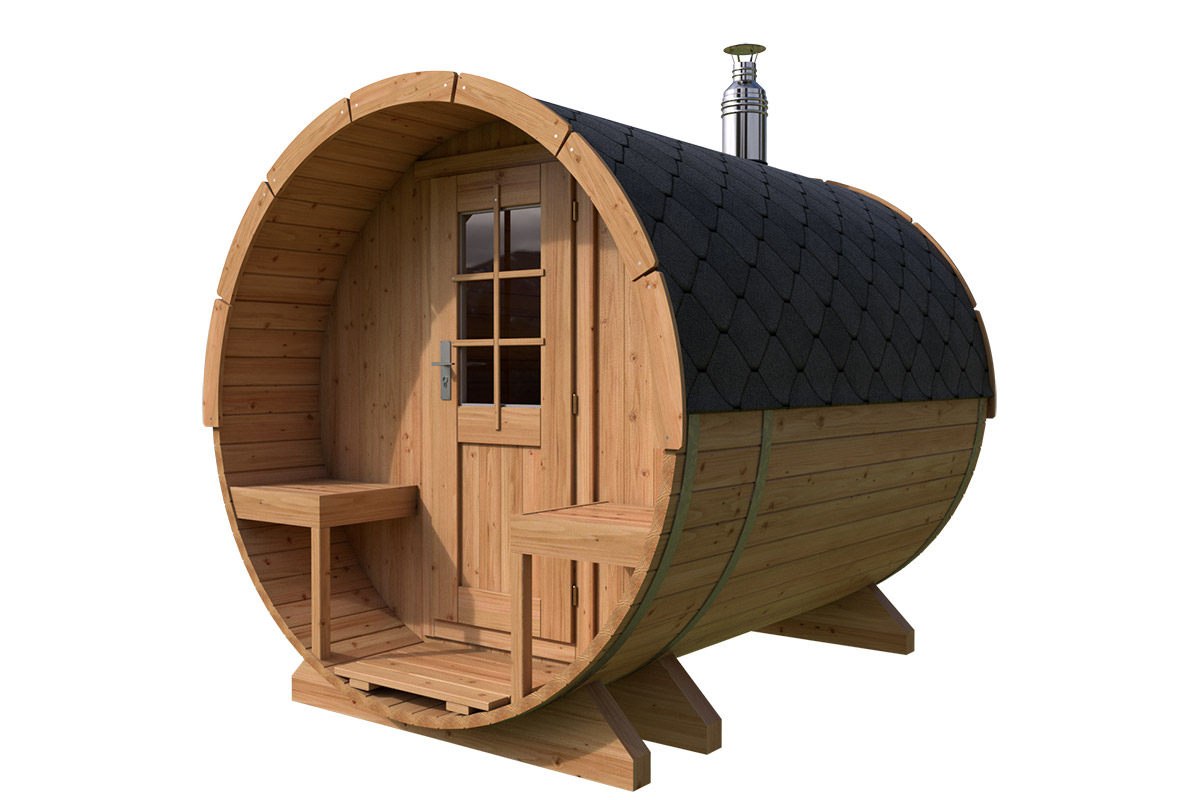 Small Barrel Sauna with Terrace | TG015