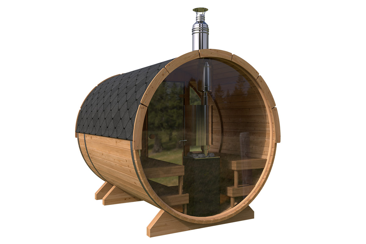 Small Barrel Sauna with Terrace | TG015