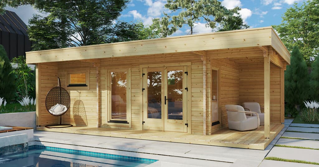 Illustrative picture of an outdoor sauna cabin