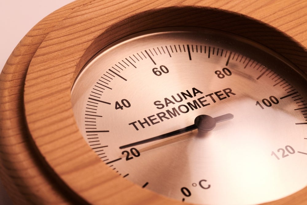 wooden sauna thermometer