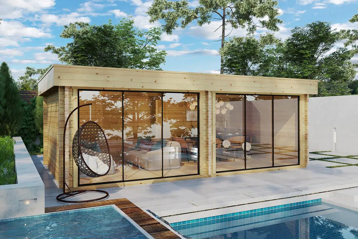 Large spacious wooden garden room