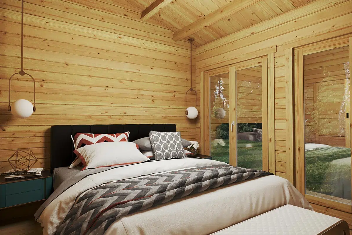 Two bedroom log cabin - bedroom