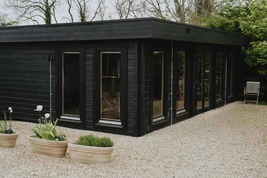 exterior of a modern garden room