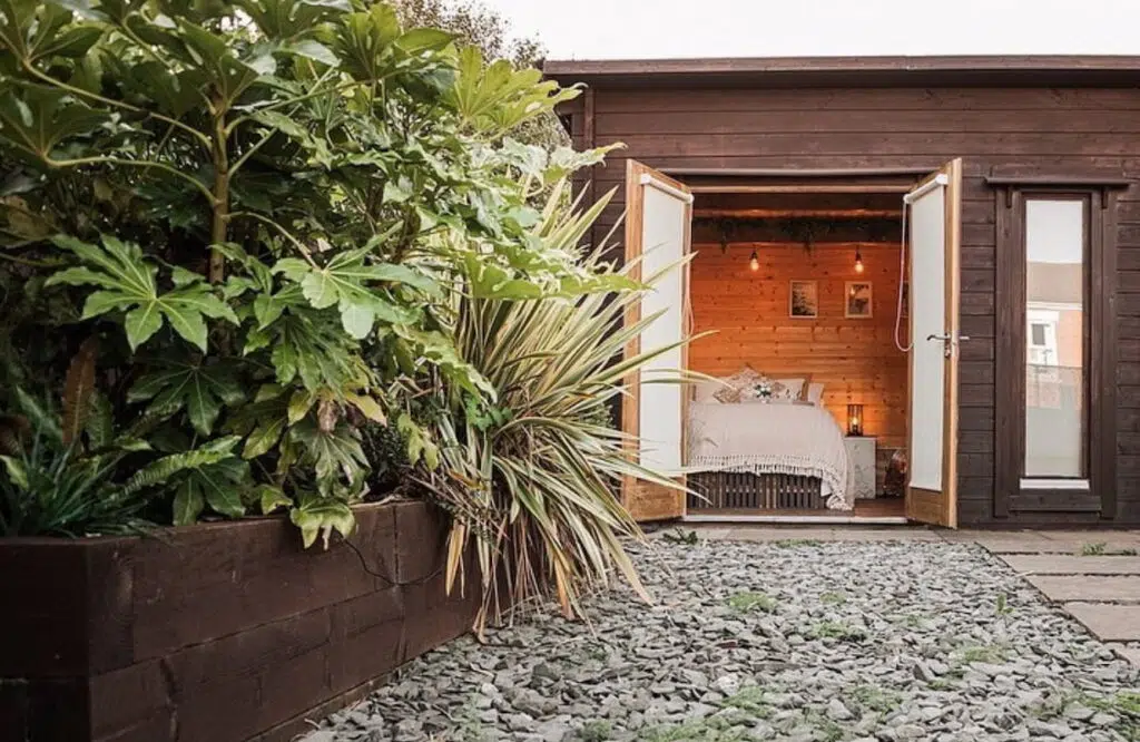 summer house with doors open