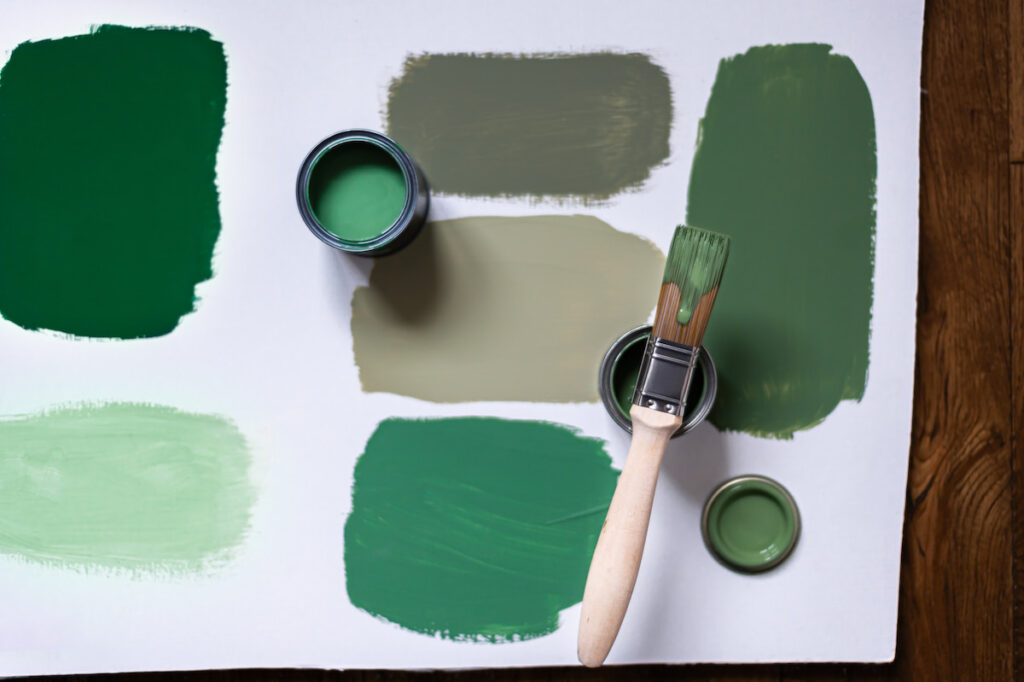 hues of green paint