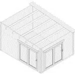 Garden gym room "Roland 2" 19m² | 70mm | 5 x 4 m