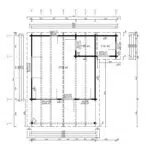 Garden house with side shed "Dean" 24m² | 70mm | 7 x 7 m