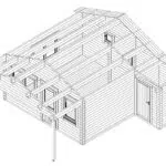 Garden house with side shed "Dean" 24m² | 70mm | 7 x 7 m