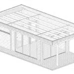 Outdoor sauna "Serenity" 19m² | 8 x 4 m | 70mm