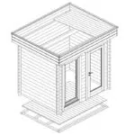 Small garden pod "Bob Office" 5m² | 3 x 2 m | 44mm