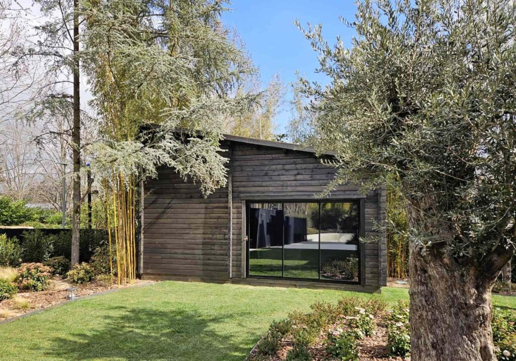 golf simulator cabin at home garden