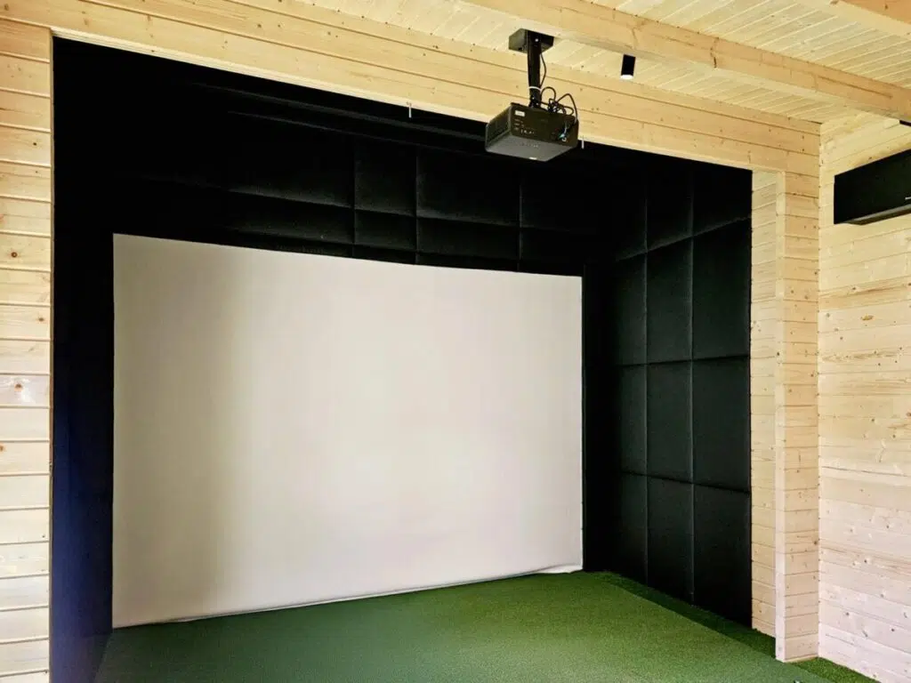 golf simulator cabin interior view