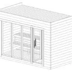 Contemporary garden sauna "Aurland" 7m² | 4 x 2 m | 40mm (thermowood)