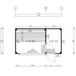 Contemporary garden sauna "Aurland" 7m² | 4 x 2 m | 40mm (thermowood)