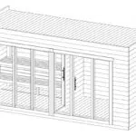 Large contemporary sauna "Lyngen" 10m² | 5 x 2 m | 40mm (thermowood)
