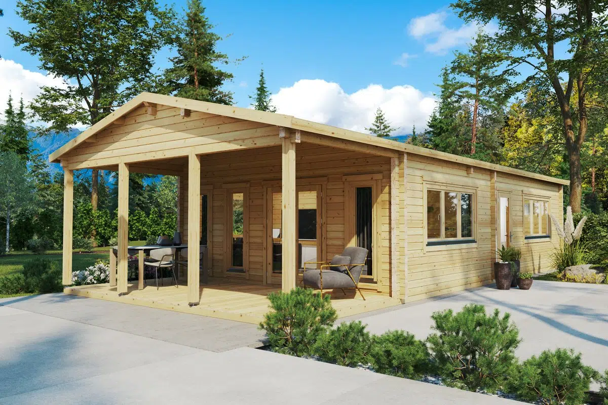 Log cabin Bergen 88 outside view